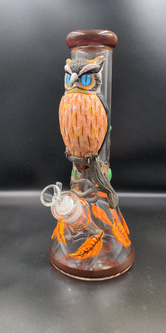 3D Owl Beaker Heavy Glass Bong - Avernic Smoke Shop