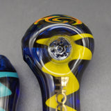 4" Multicolor Wig Wag Spoon Pipes w/ 7 Hole Screen - Avernic Smoke Shop