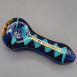 4" Multicolor Wig Wag Spoon Pipes w/ 7 Hole Screen - Avernic Smoke Shop