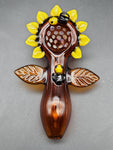 4" Sunflower Hand Pipe with Bees - Avernic Smoke Shop