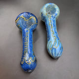 4.5" Blue Glass Hand Pipe