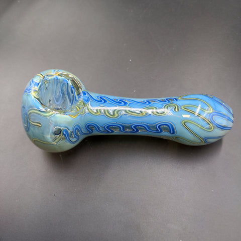 4.5" Blue Glass Hand Pipe