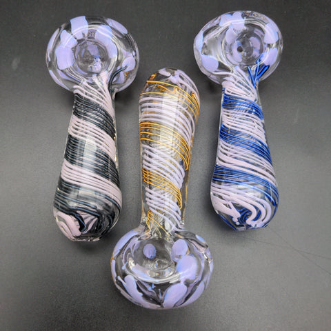 4.5" Color Spiral Design Hand Pipe - Avernic Smoke Shop