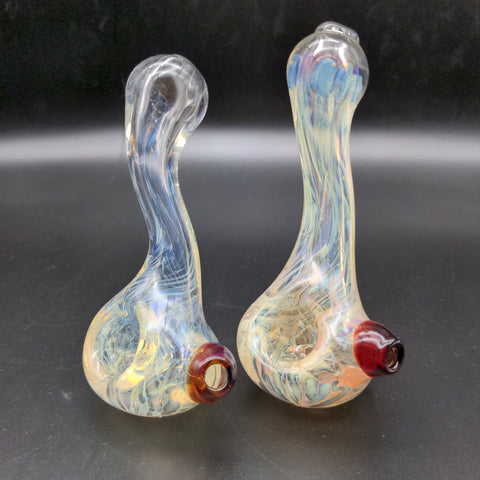 4.5" Standing Fumed Heady Pipes - by Over__Glass - Avernic Smoke Shop