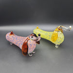 5" Dachshund Dog Hand Pipe Color Glass - Avernic Smoke Shop