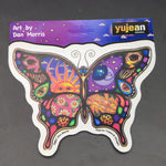 5" Dan Morris Night & Day Butterfly-Shaped Sticker - Avernic Smoke Shop