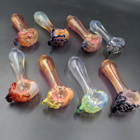 5" Octopus Spoon Pipes - By SlynxxGlass