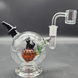 5" Pumpkin Cat Mini Rig Water Pipe - with 10M Banger - Avernic Smoke Shop