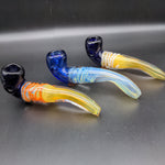 5" Sherlock Hand Pipe Silver Fume Twisting Art - Avernic Smoke Shop