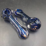 5" Shiny Dichronic Blue Hand Pipe - Avernic Smoke Shop