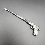 5" Silver Metal Gun Dab Tools - Avernic Smoke Shop