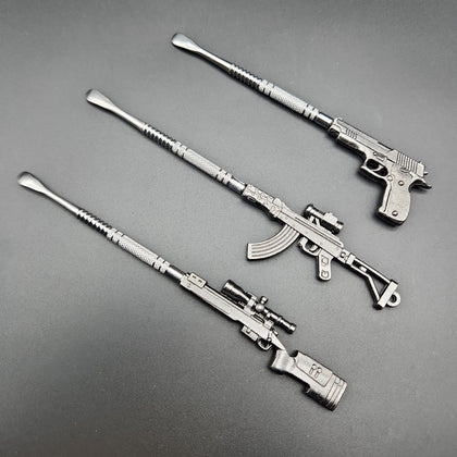 5" Silver Metal Gun Dab Tools - Avernic Smoke Shop