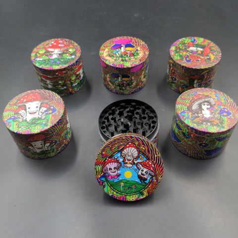 55mm Mushroom Grinders 4 Piece - Avernic Smoke Shop