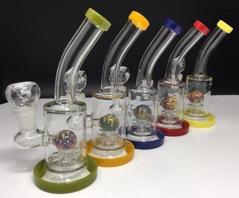 6" Bent Neck Reverse Water Pipe Assorted Colors - Avernic Smoke Shop