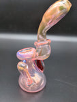 6" Standing Bubbler w/ Dichro Leaf - by SlynxxGlass - Avernic Smoke Shop