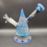 7" Etched Cone Water Pipe - Avernic Smoke Shop