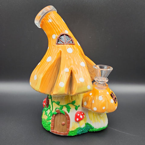 7" Mushroom Village Water Pipe - Avernic Smoke Shop