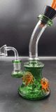 7" Turtle Rig with Banger - Colored Glass with Perc