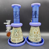 7.5" Etched Aztec Castle Mini Beaker - Avernic Smoke Shop