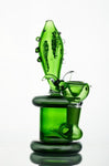 7.5" Water Pipe Fish Design Green - Avernic Smoke Shop