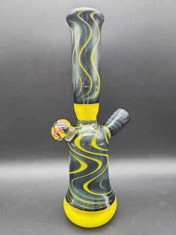 8" Golden Dichro Swirl Heady Rig - by Sprout Glass - Avernic Smoke Shop
