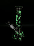 8" Mini Beaker Bong - Alien - Glow in the Dark - Avernic Smoke Shop