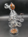 8" Wig Wag Recycler w/ Diamond Button - by SlynxGlass - Avernic Smoke Shop