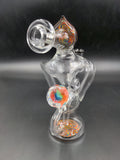 8" Wig Wag Recycler w/ Diamond Button - by SlynxGlass - Avernic Smoke Shop