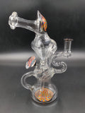 8" Wig Wag Recycler w/ Diamond Button - by SlynxGlass - Avernic Smoke Shop