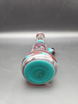 8.25" Red/Aqua Swirl UV Heady Rig - by Sprout Glass - Avernic Smoke Shop