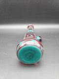 8.25" Red/Aqua Swirl UV Heady Rig - by Sprout Glass - Avernic Smoke Shop