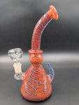 9" Bong with Full Frit Design with Horn - Avernic Smoke Shop