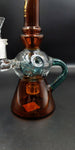 9" Gold MoZone Brain Recycler Ring Cone Water Pipe - Avernic Smoke Shop