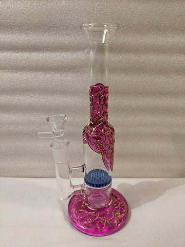 9" Purple Glass Bong Perc Heady Glass Bongs - Avernic Smoke Shop