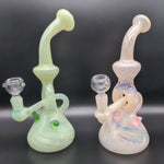 9" Recycler Bong Color Tube Galaxy Art with 14mm - Avernic Smoke Shop