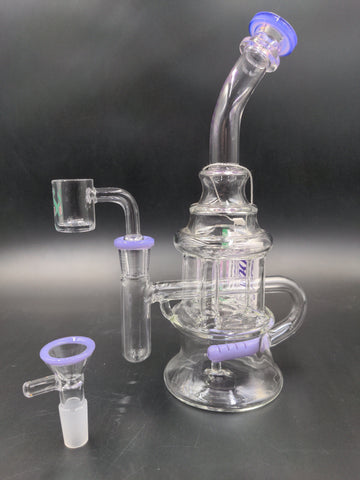 9" Soul Glass Four Pillar Recycler - Avernic Smoke Shop