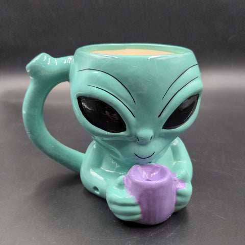 Alien Ceramic Pipe Mug | 12oz - Avernic Smoke Shop