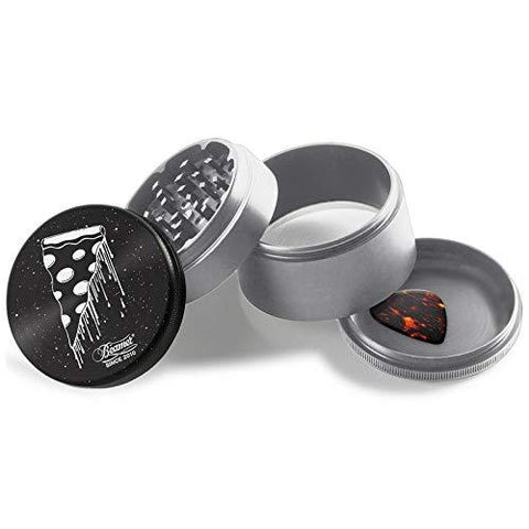 Beamer Aircraft Grade With Extended Chamber Flying Pizza Design Aluminum Grinder 2.5" Tall 63mm - Avernic Smoke Shop