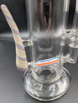 Candy Striped Water Pipe w/ Horn - 12.5" | 14mm