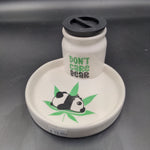 Ceramic 2 in 1 Airtight Stashtray | Don't Care Bear | 5"x3" - Avernic Smoke Shop