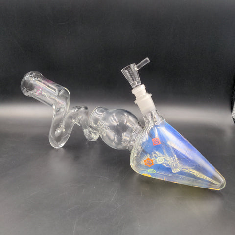 Chakra Horizontal Lazy Water Pipe - 14.5" | 14mm - Avernic Smoke Shop