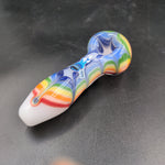 Chameleon Glass Rainbow Splat Hand Pipe 4"