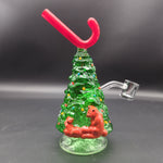 Christmas Tree w/ Candy Cane Glass Rig | 7.25" | 14mm - Avernic Smoke Shop