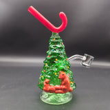 Christmas Tree w/ Candy Cane Glass Rig | 7.25" | 14mm - Avernic Smoke Shop
