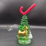Christmas Tree w/ Candy Cane Glass Rig | 7.25" | 14mm - Avernic Smoke Shop