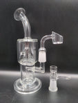 Clear GoG Water Pipe with Double Percs 7.5"