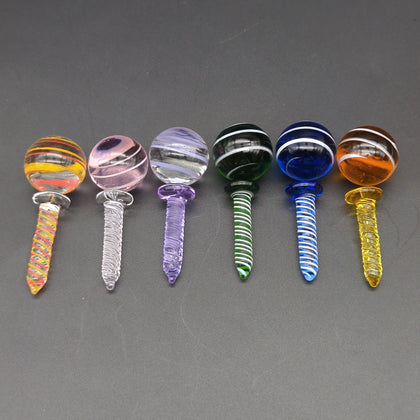 Color Swirl Terp Slurper Screw & Marble Set | 2pc-Avernic Smoke Shop