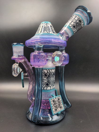 Crushed Opal Heady Triple Recycler Rig - By Gobs Glass - Avernic Smoke Shop