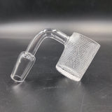 Cube Stack Tessellation Etched Quartz Banger | 14mm Male - Avernic Smoke Shop