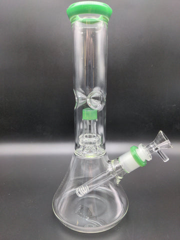 Double Chamber Water Pipe w Ice Pinch | 11" | 14mm - Avernic Smoke Shop